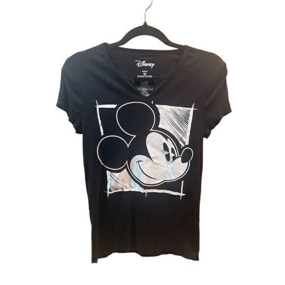Disney Women's Mickey Mouse Graphic Print Short Sleeve T-Shirt Black S